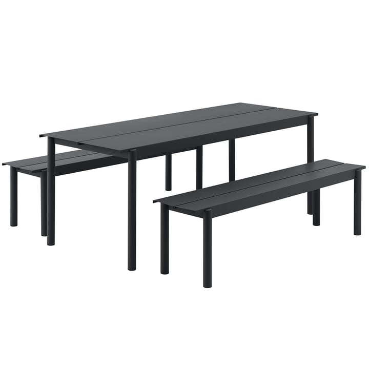 Linear steel bench 170 cm - Black - Muuto