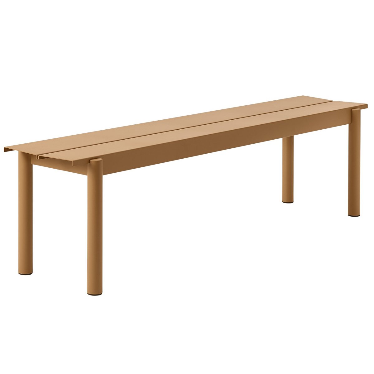 Muuto Linear steel bench 170 cm Burnt orange | Scandinavian Design | Yellow