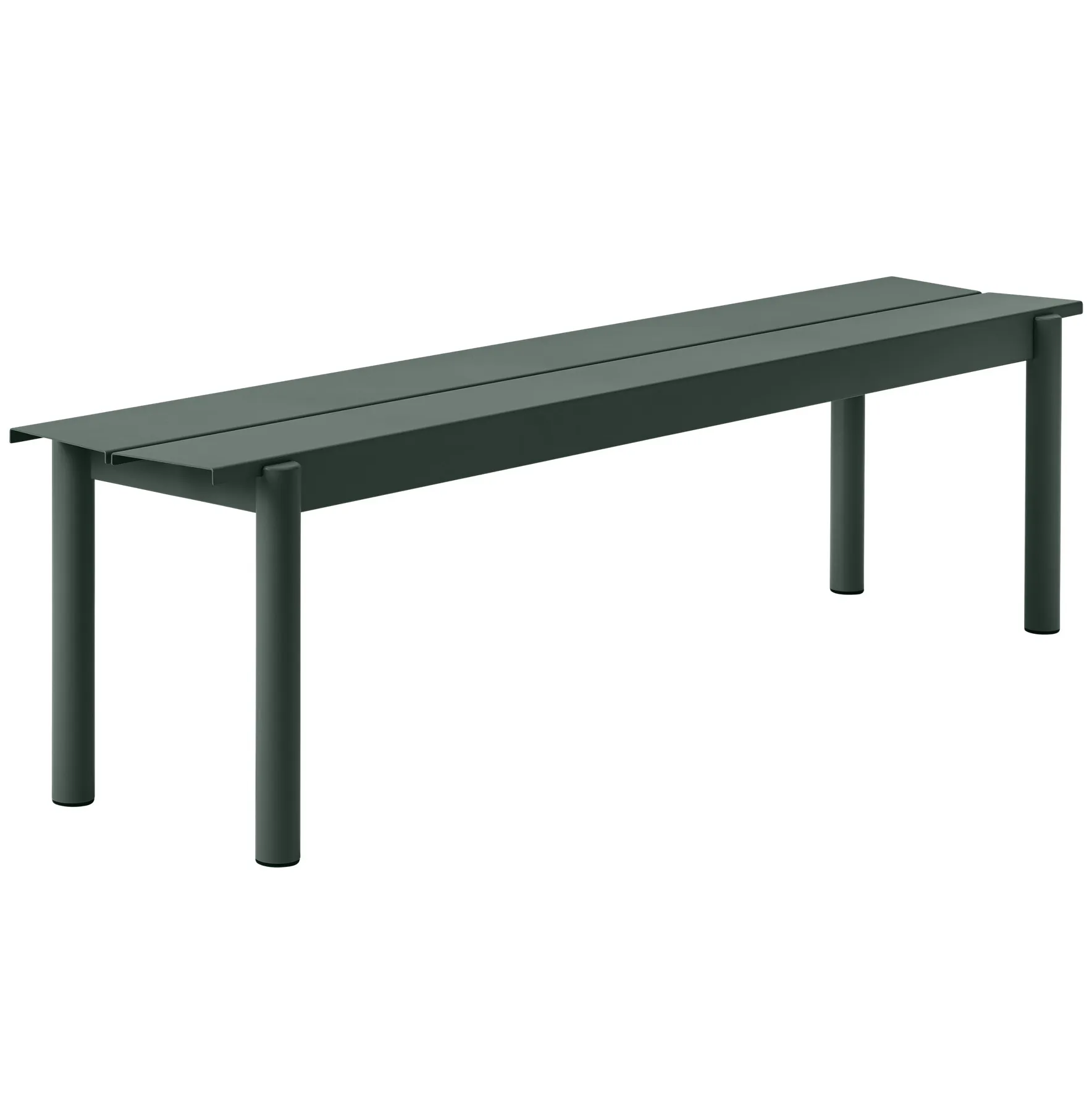 Linear steel bench 170 cm, Dark green Muuto