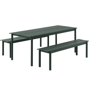 Linear steel bench 170 cm - Dark green - Muuto