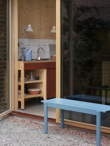 Linear steel bench 170 cm - Pale blue - Muuto