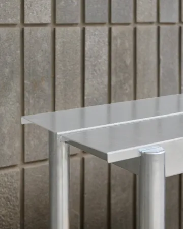 Linear steel bench 170 cm - Warm galvanized steel - Muuto