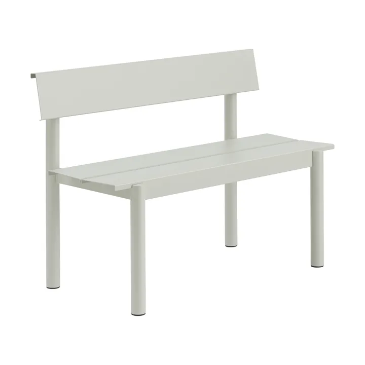 Linear Steel bench with backrest - Grey, 110x34 cm - Muuto