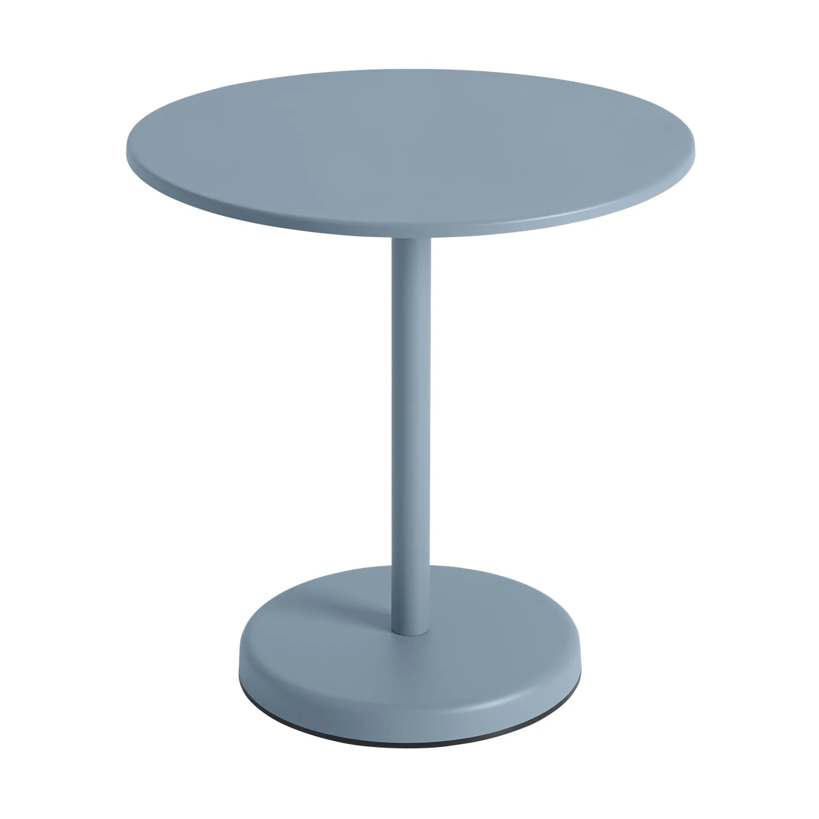 Linear steel café table V2 table Ø70 cm Pale blue Muuto