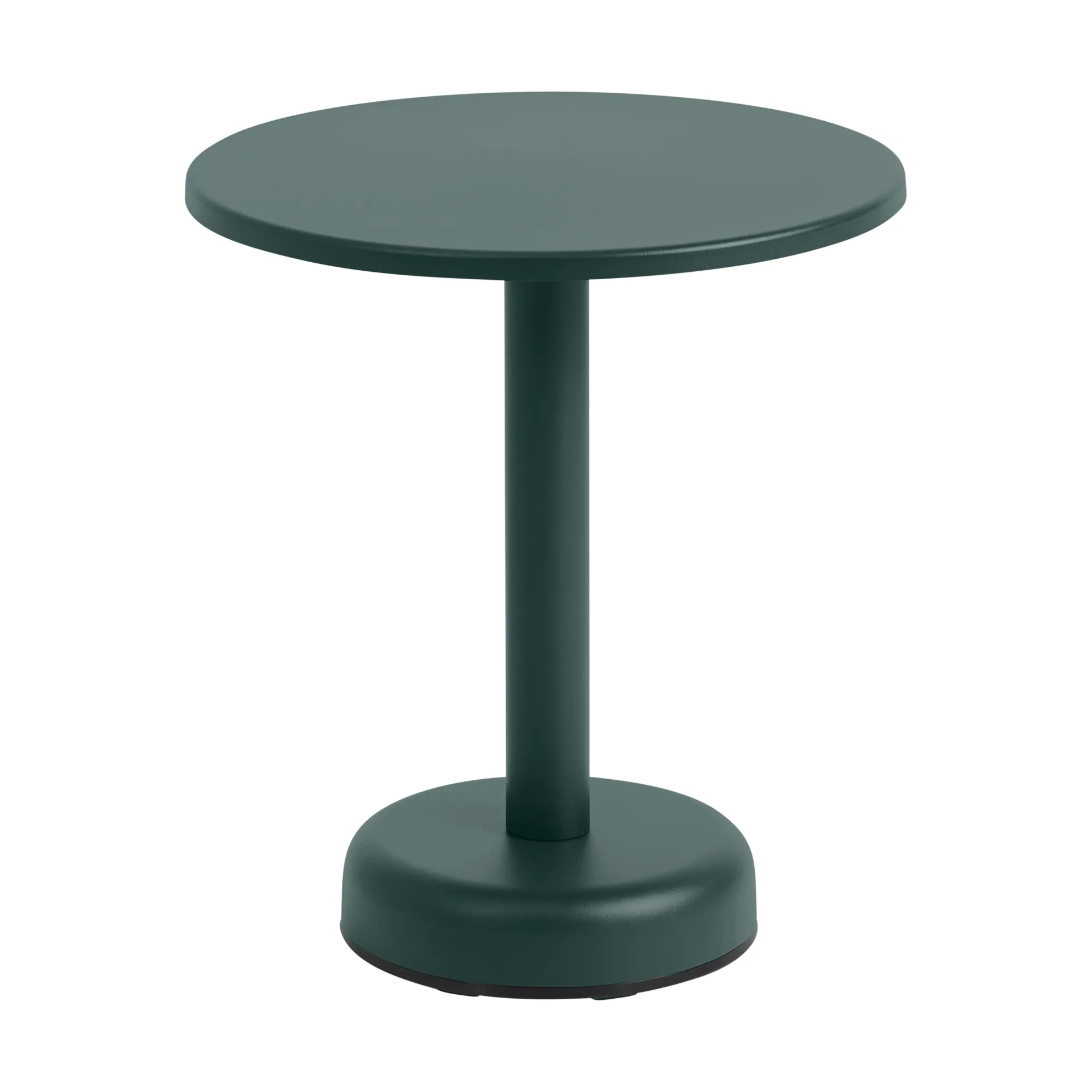 Linear Steel coffee table, Dark green, Ø42x47 cm Muuto