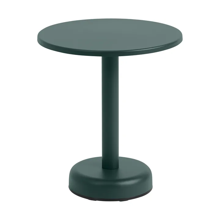 Linear Steel coffee table - Dark green, Ø42x47 cm - Muuto
