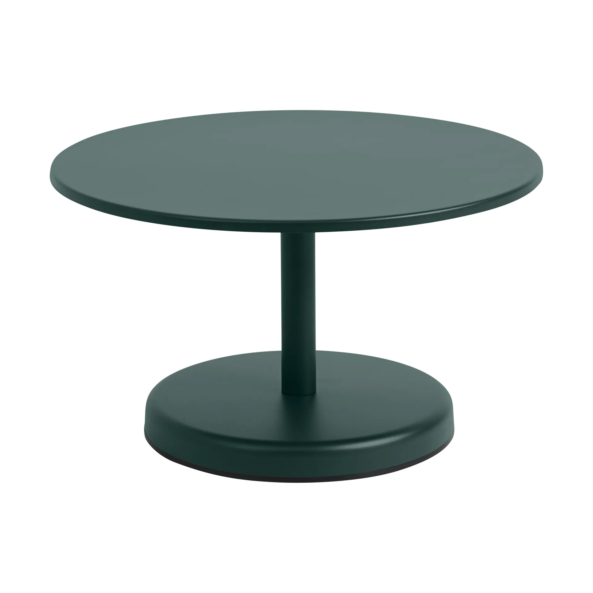 Linear Steel coffee table, Dark green, Ø70x40 cm Muuto