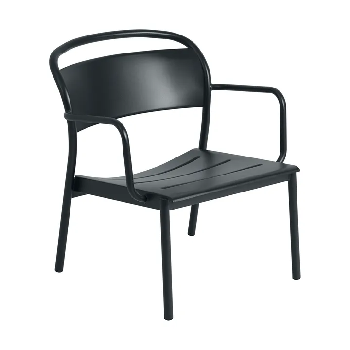 Linear Steel lounge armchair - Anthracite black - Muuto