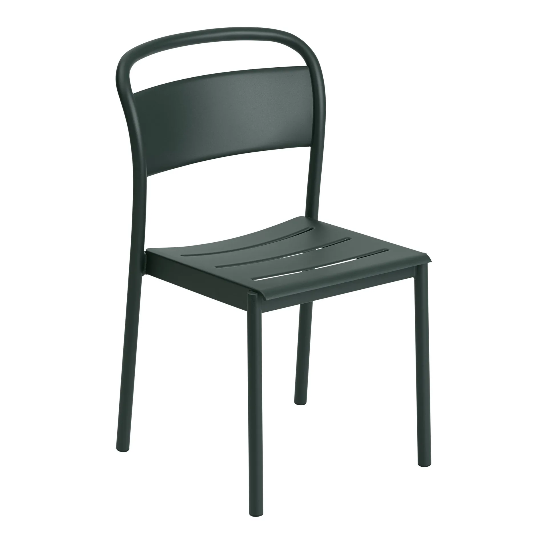 Linear steel side chair, Dark green Muuto