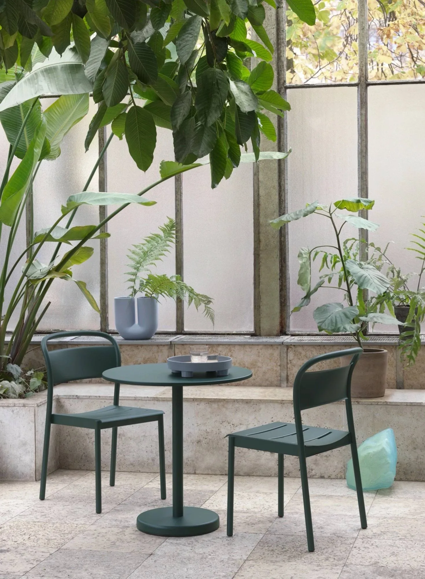 Linear steel side chair, Pale blue Muuto