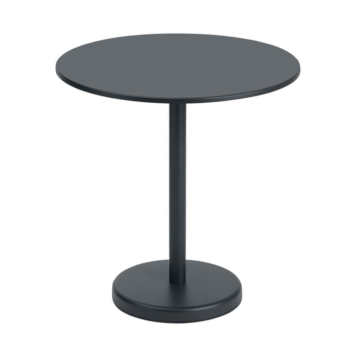 Linear steel table Ø70 cm - Black - Muuto