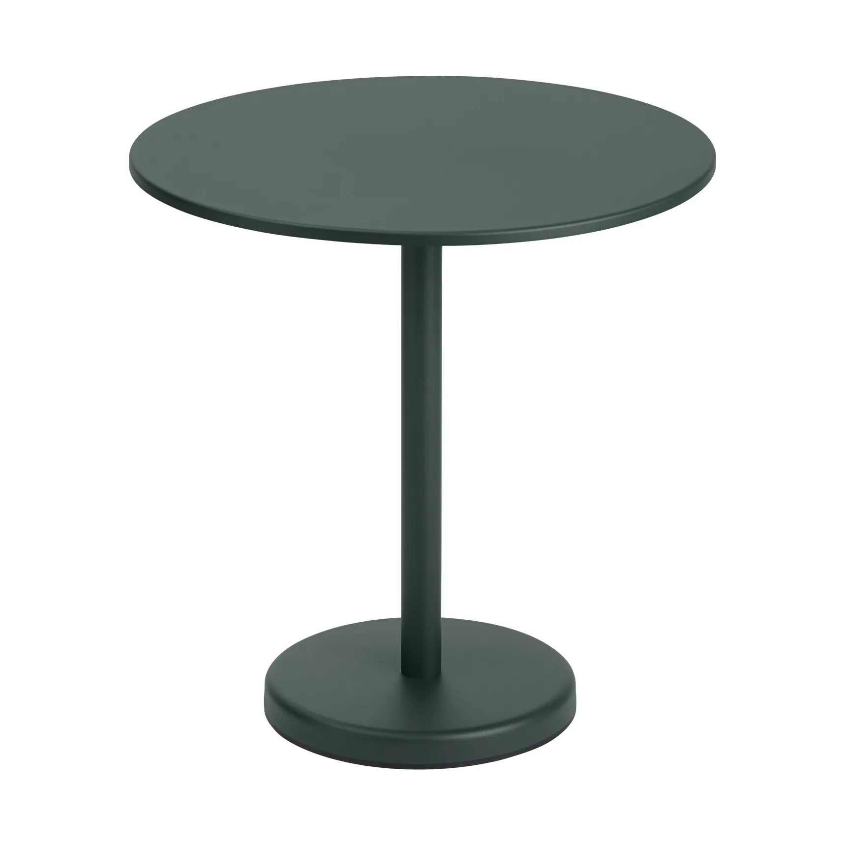 Linear steel table Ø70 cm, Dark green Muuto