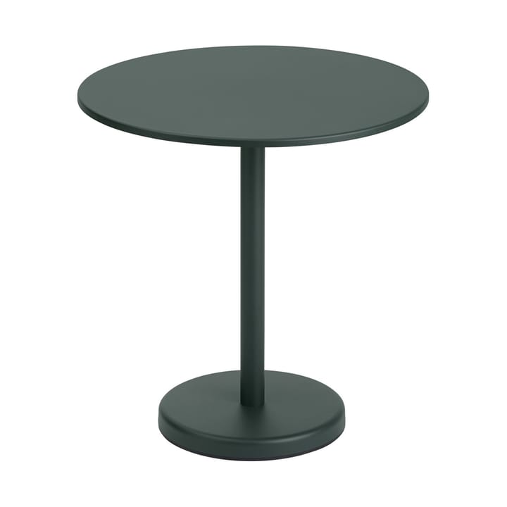 Linear steel table Ø70 cm - Dark green - Muuto