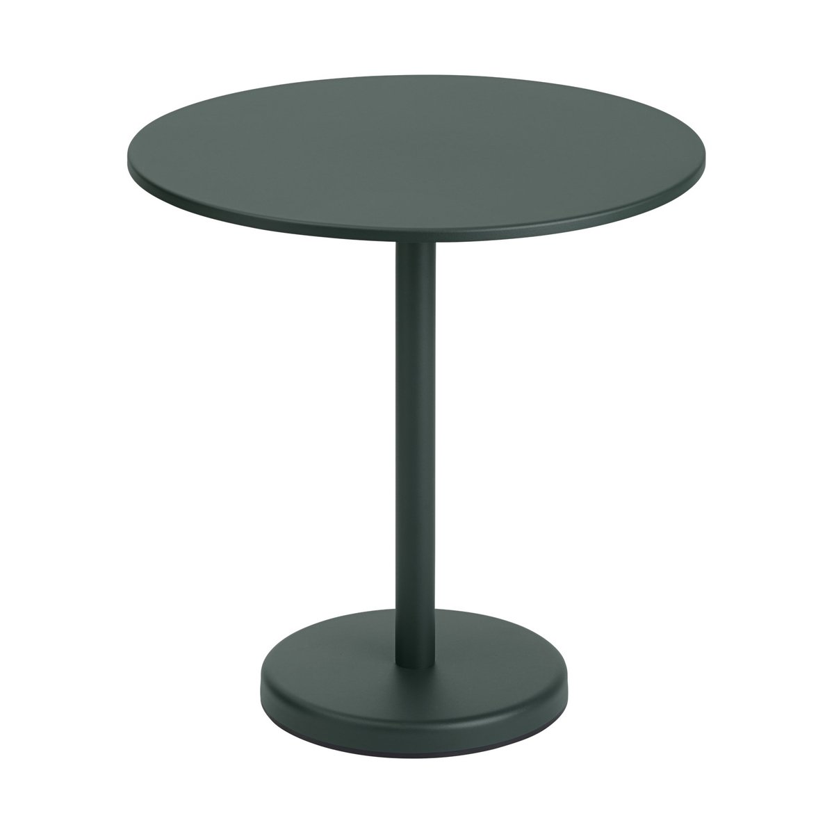 Muuto Linear steel table o70 cm Dark green | Scandinavian Design | Garden tables | Green