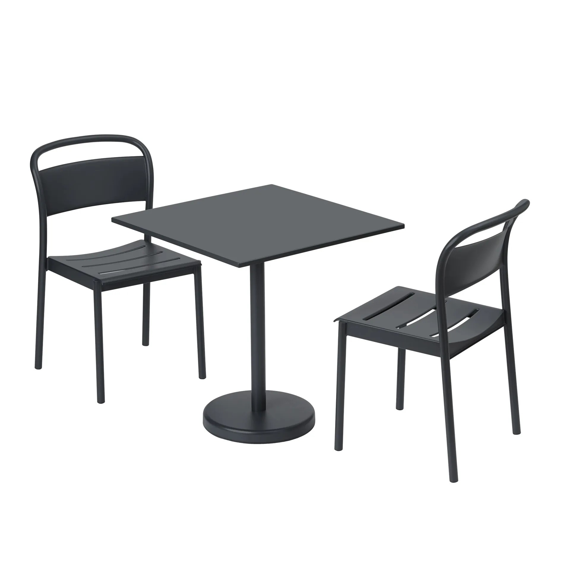 Linear steel table 70x70 cm, Black Muuto