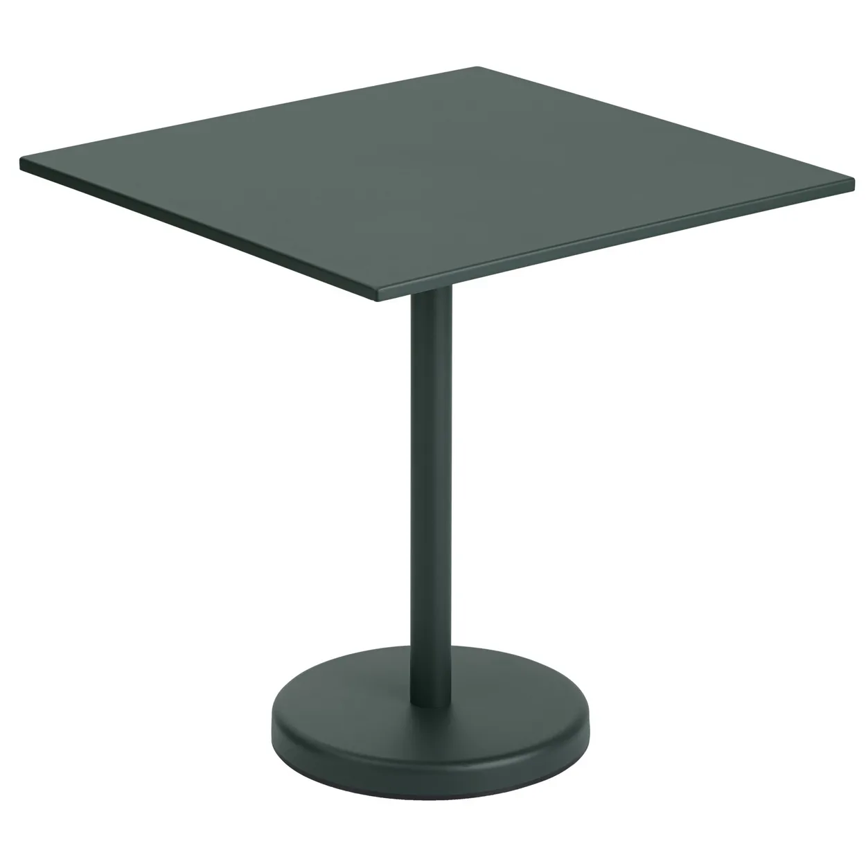 Muuto Linear steel table 70x70 cm Dark green | Scandinavian Design | Garden tables | Green