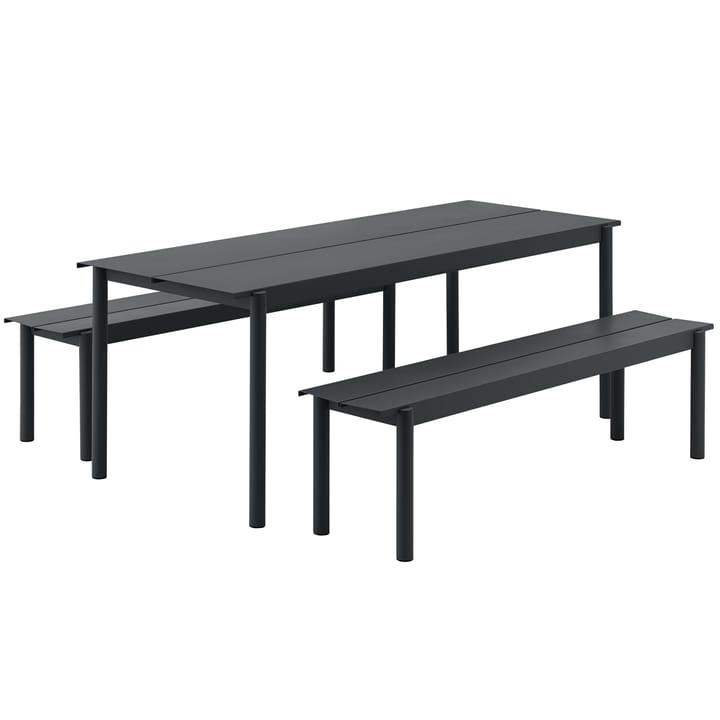 Linear steel table 75x200 cm - Black - Muuto