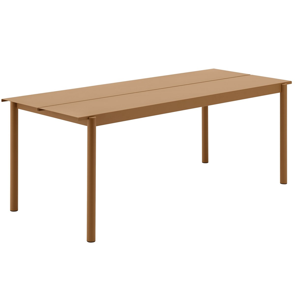 Muuto Linear steel table 75x200 cm Burnt orange | Scandinavian Design | Garden tables | Yellow