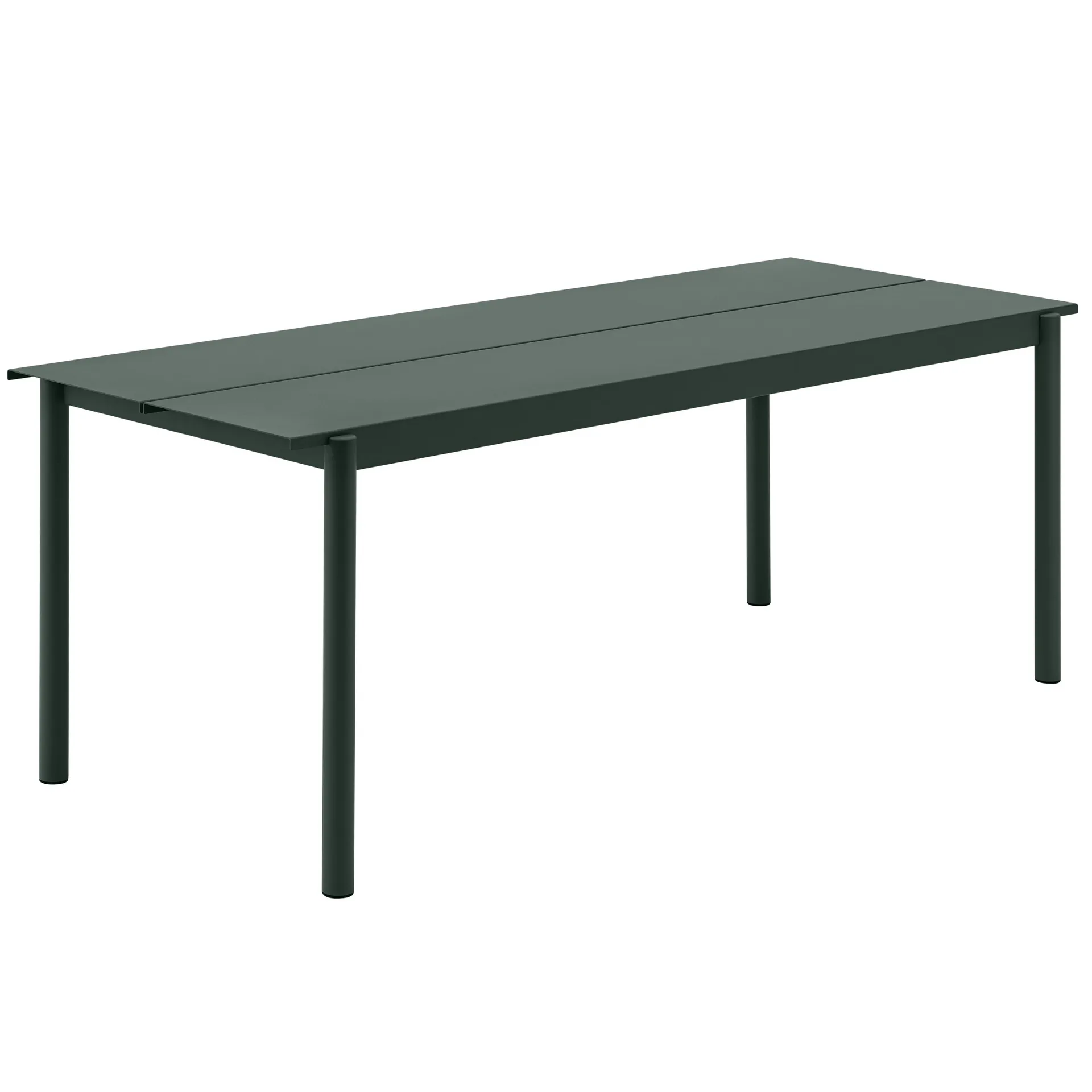 Linear steel table 75x200 cm, Dark green Muuto