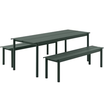 Linear steel table 75x200 cm - Dark green - Muuto