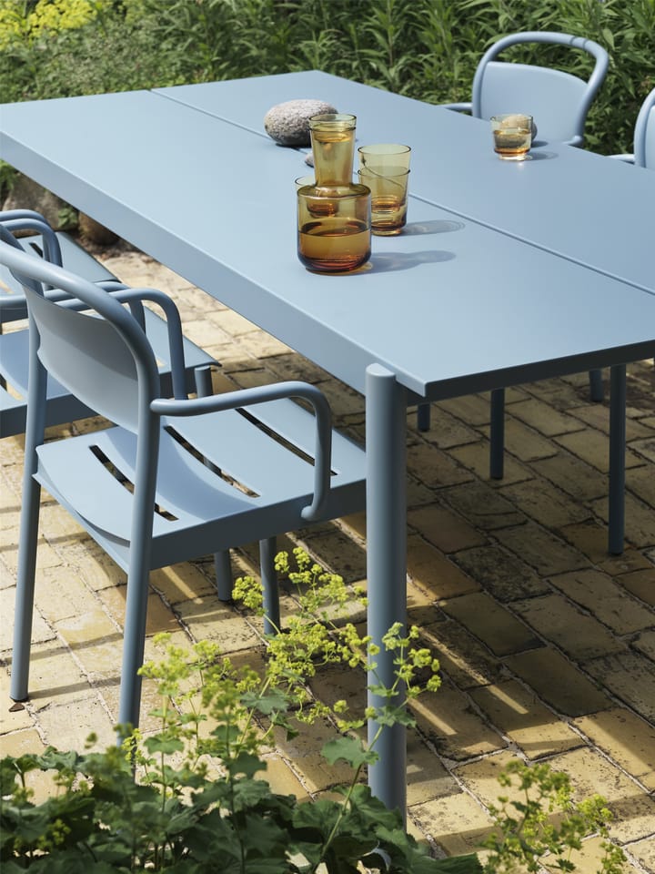 Linear steel table 75x200 cm - Pale blue - Muuto