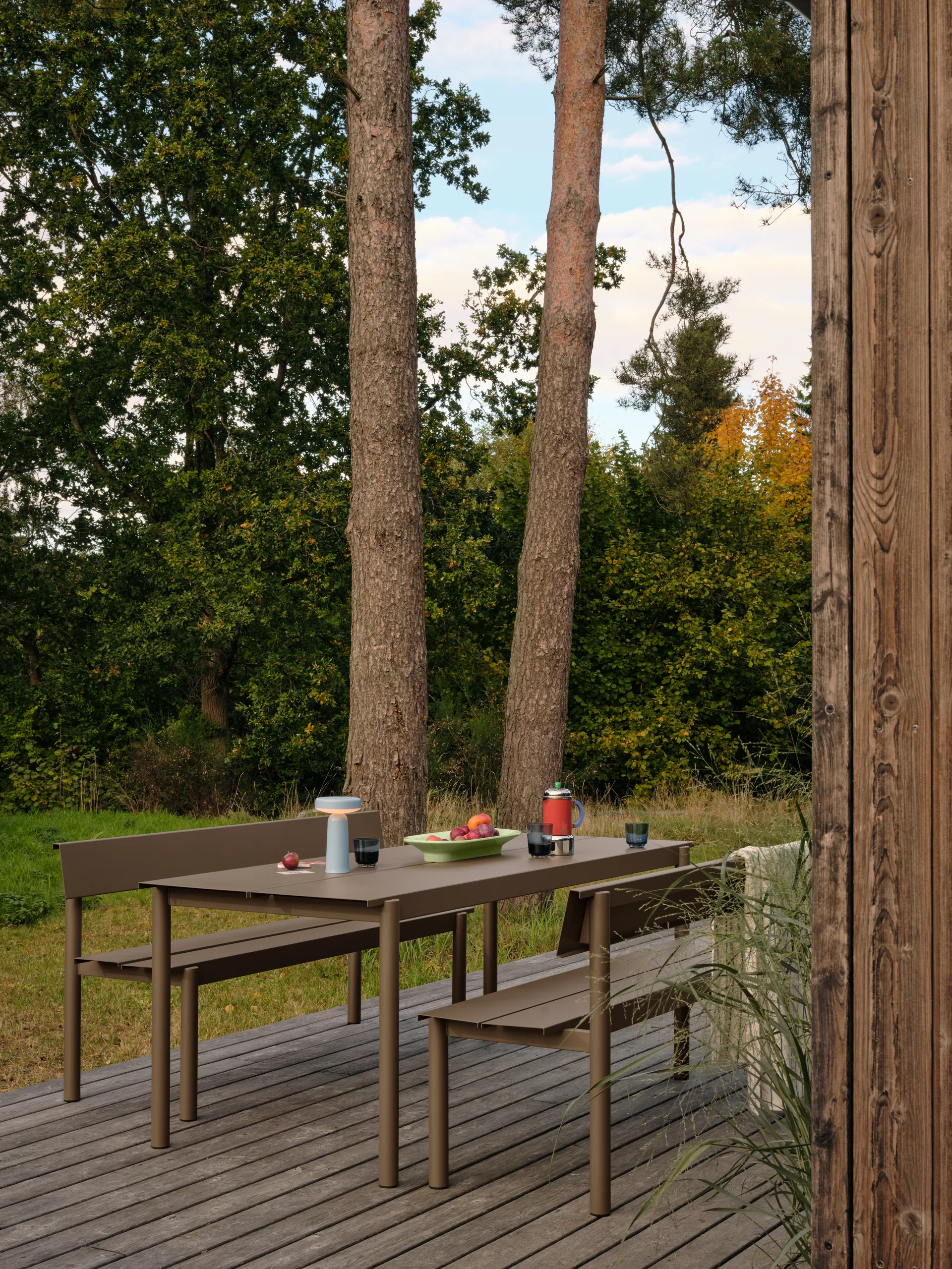 Linear steel table 75x200 cm, Taupe Muuto