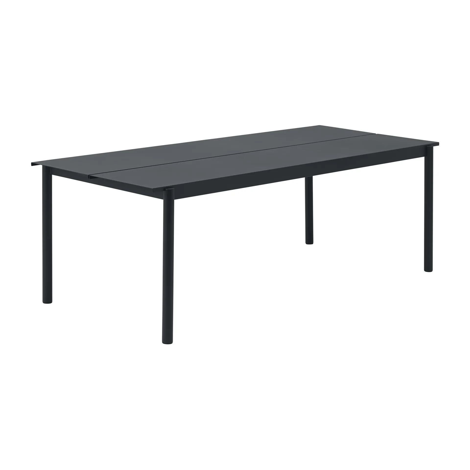 Linear steel table table 220x90 cm, Black (RAL 7021) Muuto