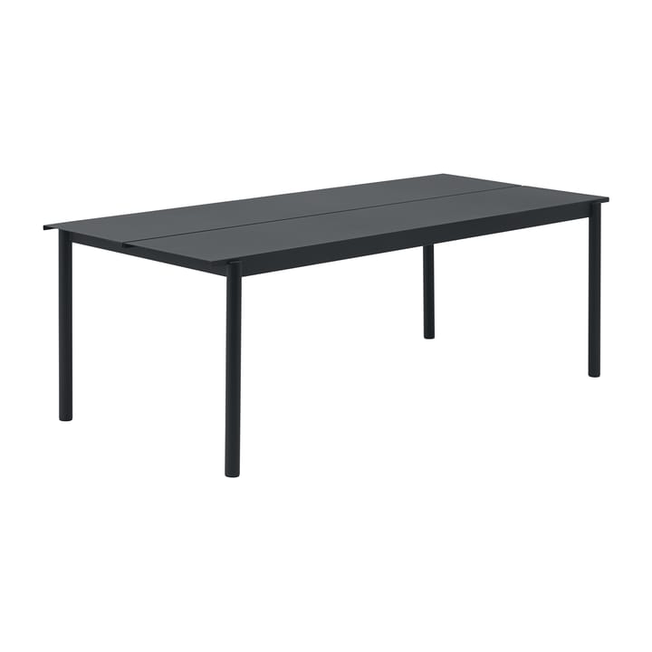 Linear steel table table 220x90 cm - Black (RAL 7021) - Muuto