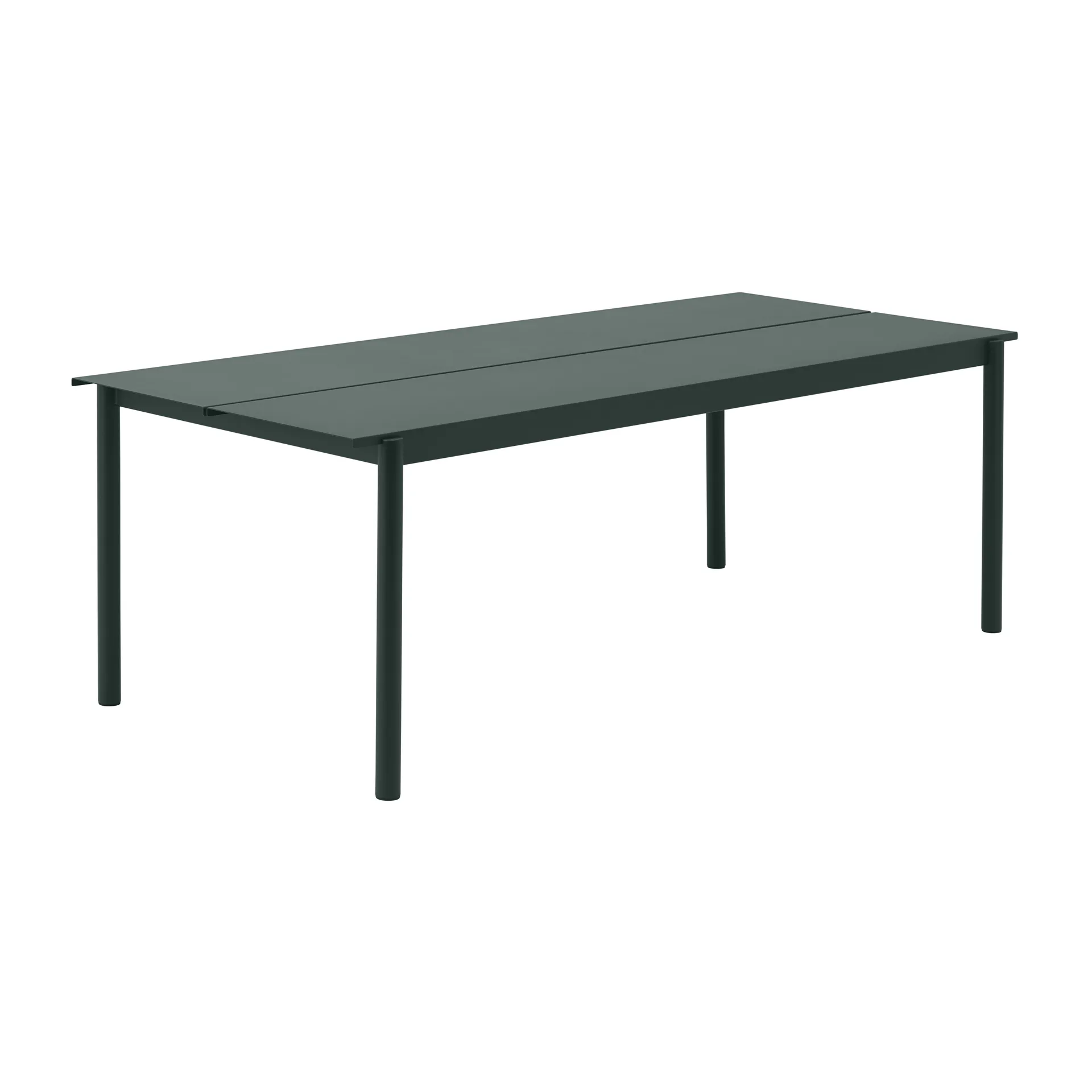 Linear steel table table 220x90 cm, Dark green (RAL 6012) Muuto