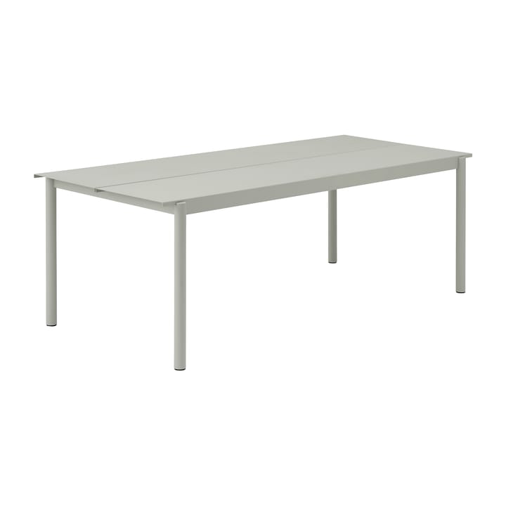 Linear steel table table 220x90 cm - Grey (RAL 7044) - Muuto