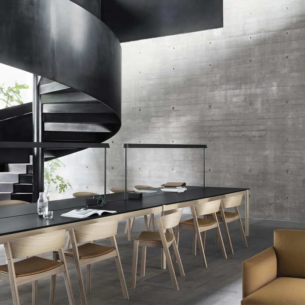 Linear System End Module table, Black-oak 142x120 cm Muuto