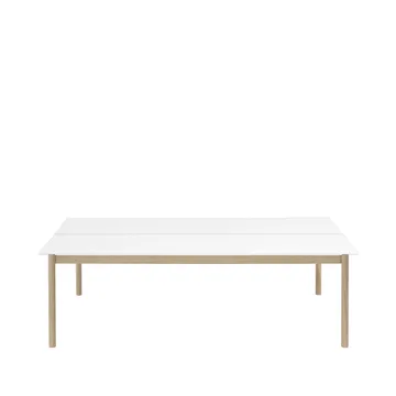 Linear System table 142x240 cm - White laminate-white ABS-oak - Muuto