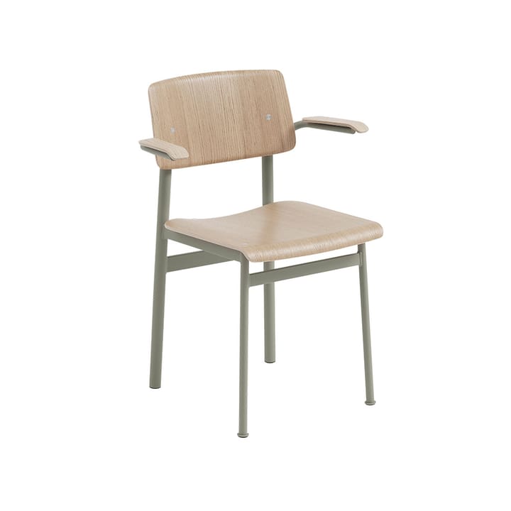 Loft armchair with arm rest - Oak-dusty green - Muuto