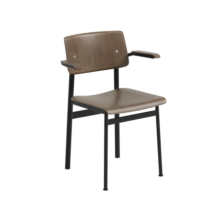 Loft armchair with arm rest - Stained dark brown-black - Muuto