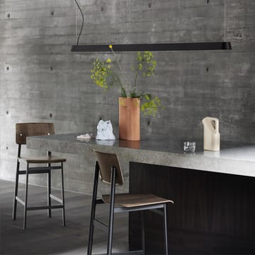 Loft barstool - Black, high, black steel legs - Muuto