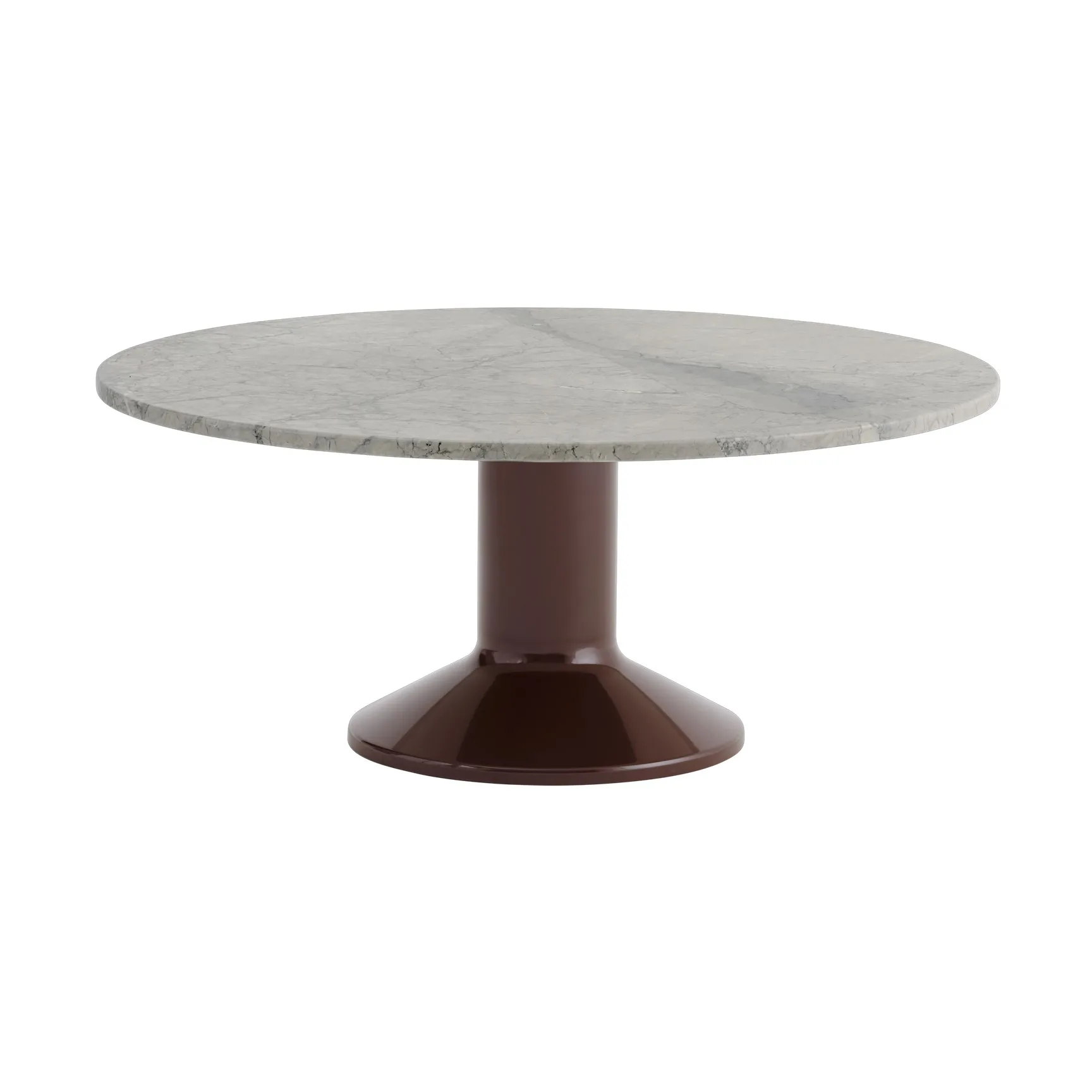 Midst coffee table, Grey marble-dark red, Ø90 cm Muuto
