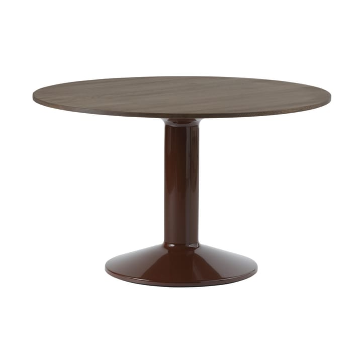 Midst pedestal table Ø120 cm - Dark Oiled Oak-Dark Red - Muuto