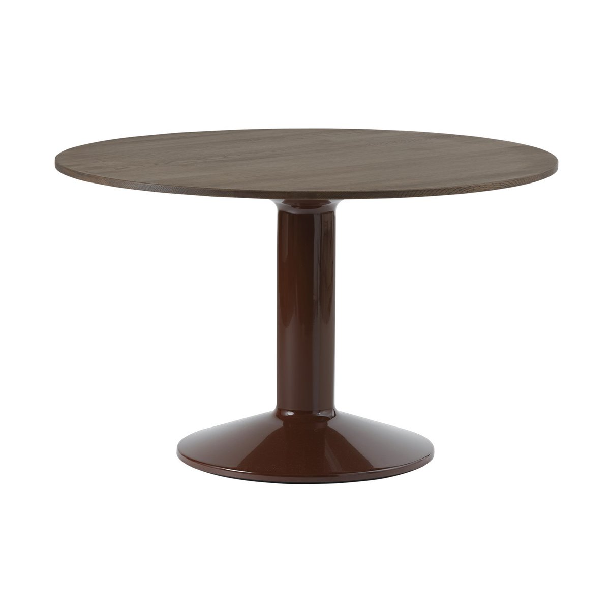 Muuto Midst pedestal table o120 cm Dark Oiled Oak-Dark Red