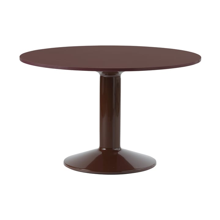 Midst pedestal table Ø120 cm - Dark Red Linoleum-Dark Red - Muuto