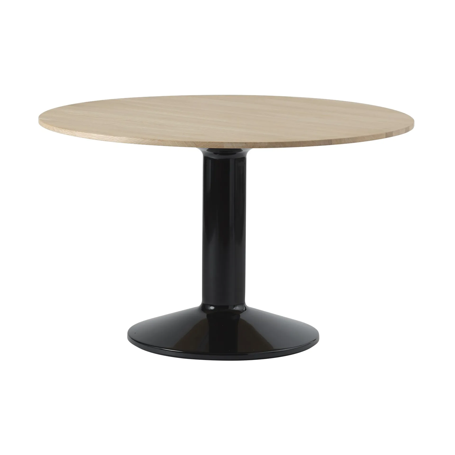 Midst pedestal table Ø120 cm, Oiled Oak-Black Muuto