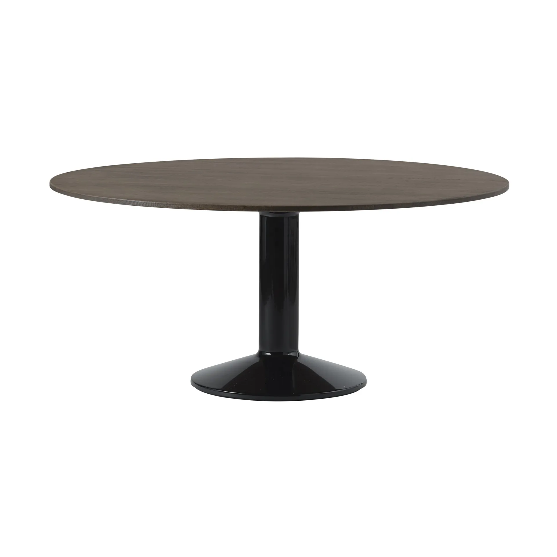 Midst pedestal table Ø160 cm, Dark Oiled Oak-Black Muuto