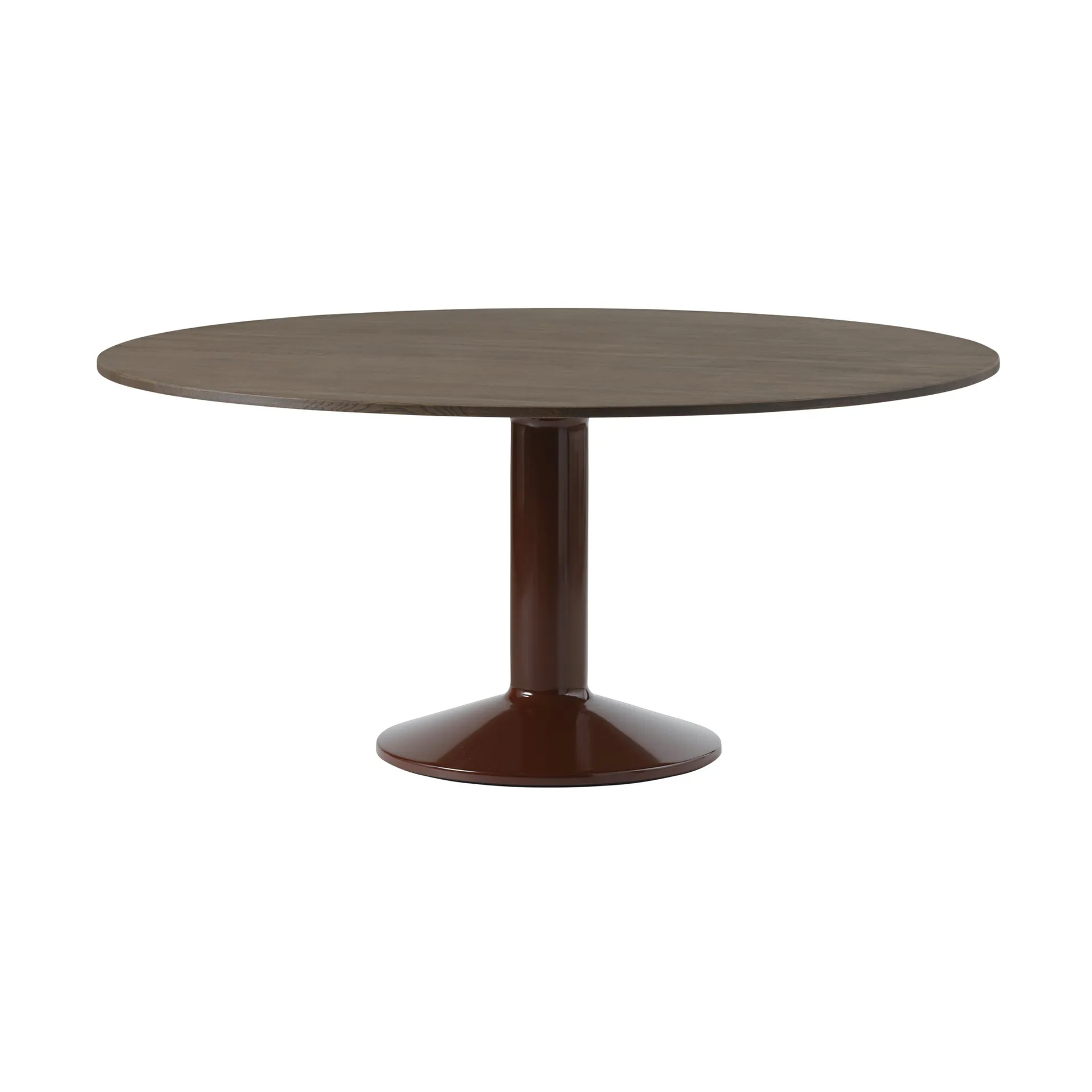 Midst pedestal table Ø160 cm, Dark Oiled Oak-Dark Red Muuto