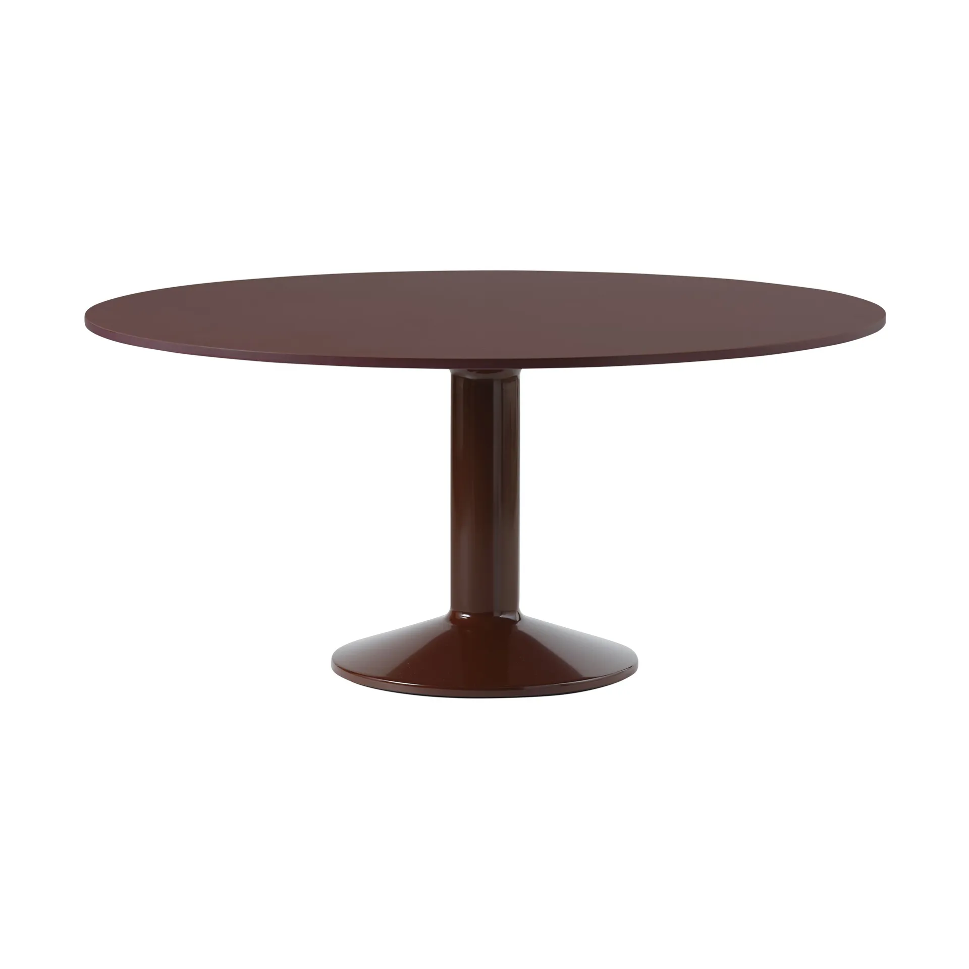 Midst pedestal table Ø160 cm, Dark Red Linoleum-Dark Red Muuto