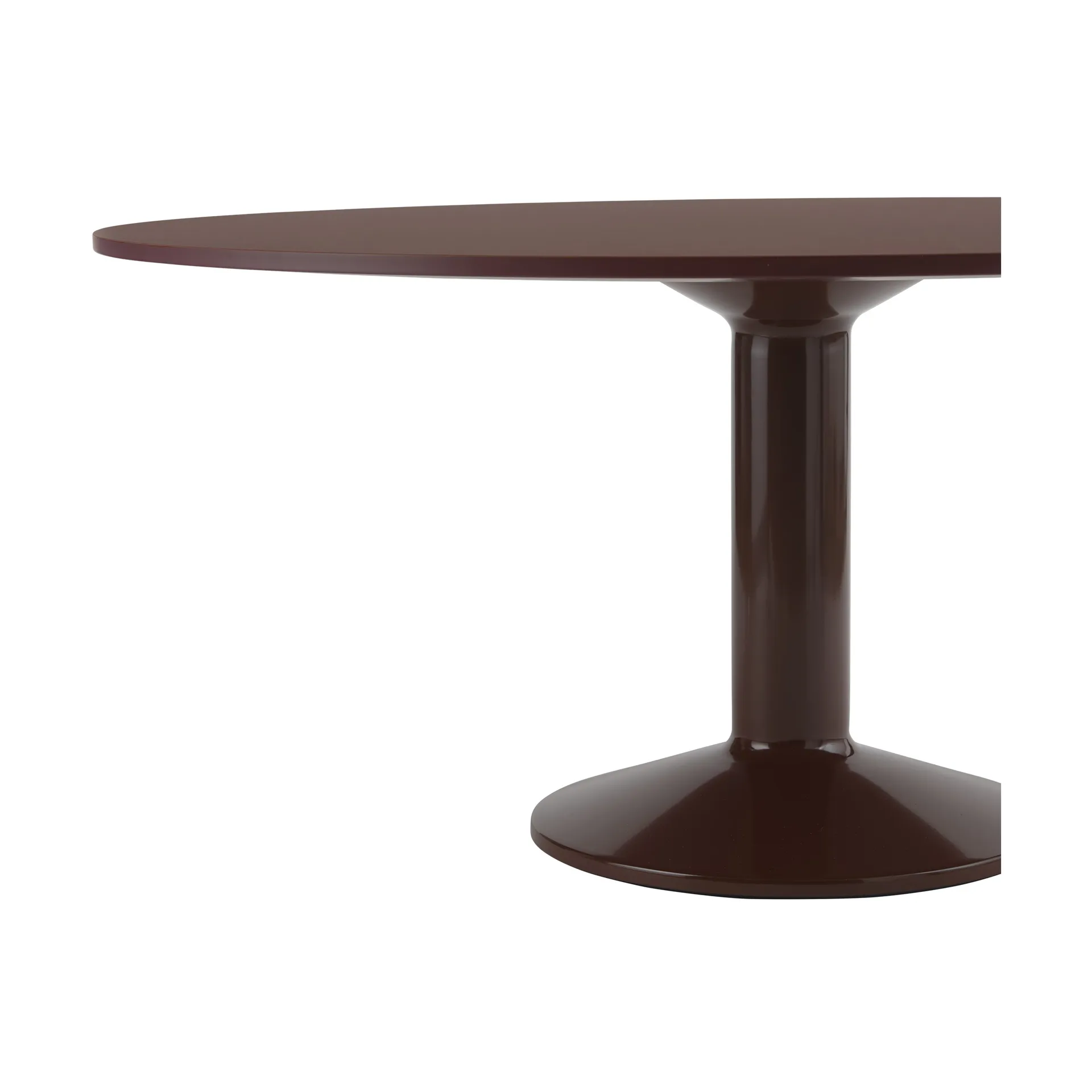 Midst pedestal table Ø160 cm, Dark Red Linoleum-Dark Red Muuto