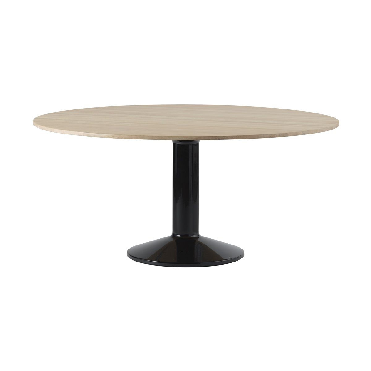 Muuto Midst pedestal table o160 cm Oiled Oak-Black | Scandinavian Design | Dining tables | Brown
