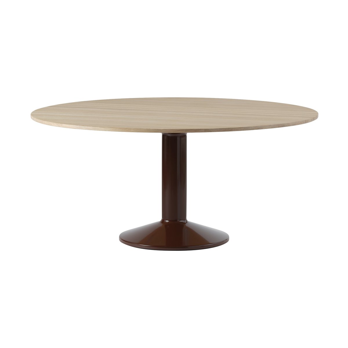Muuto Midst pedestal table o160 cm Oiled Oak-Dark Red