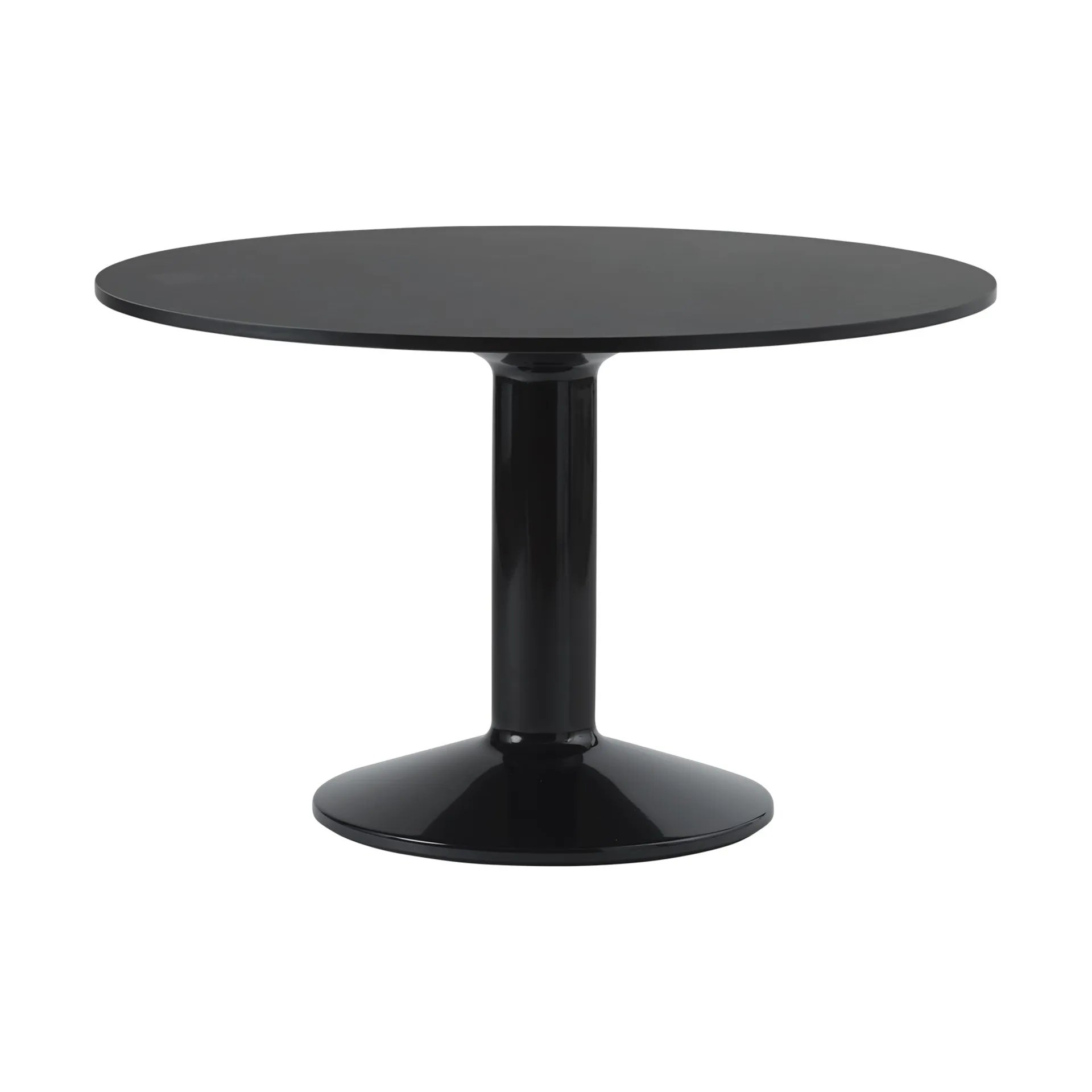 Midst pedestal table, Black linoleum-black, Ø120 cm Muuto