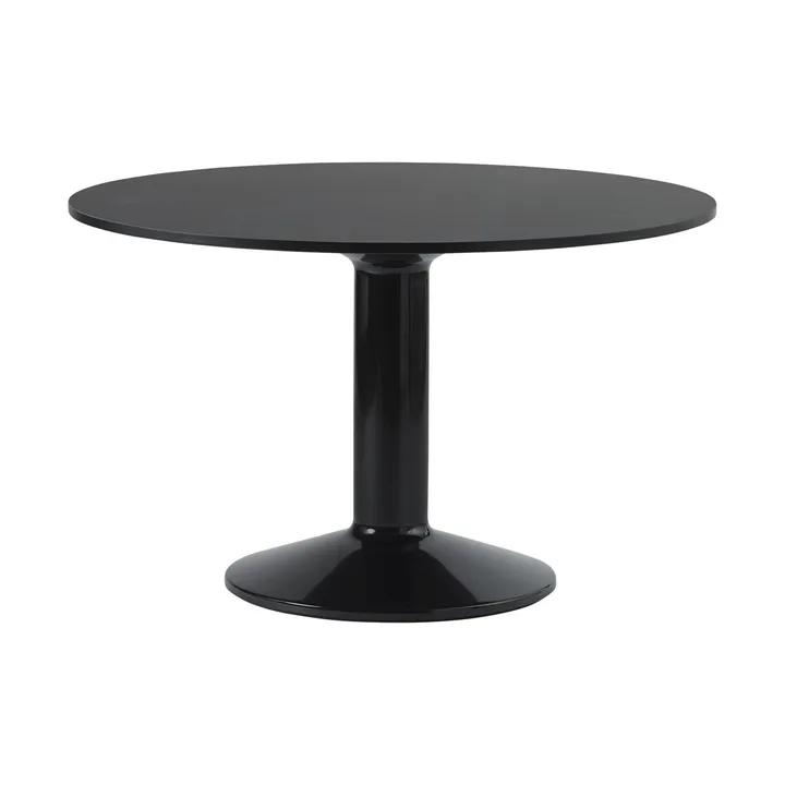 Midst pedestal table - Black linoleum-black, Ø120 cm - Muuto