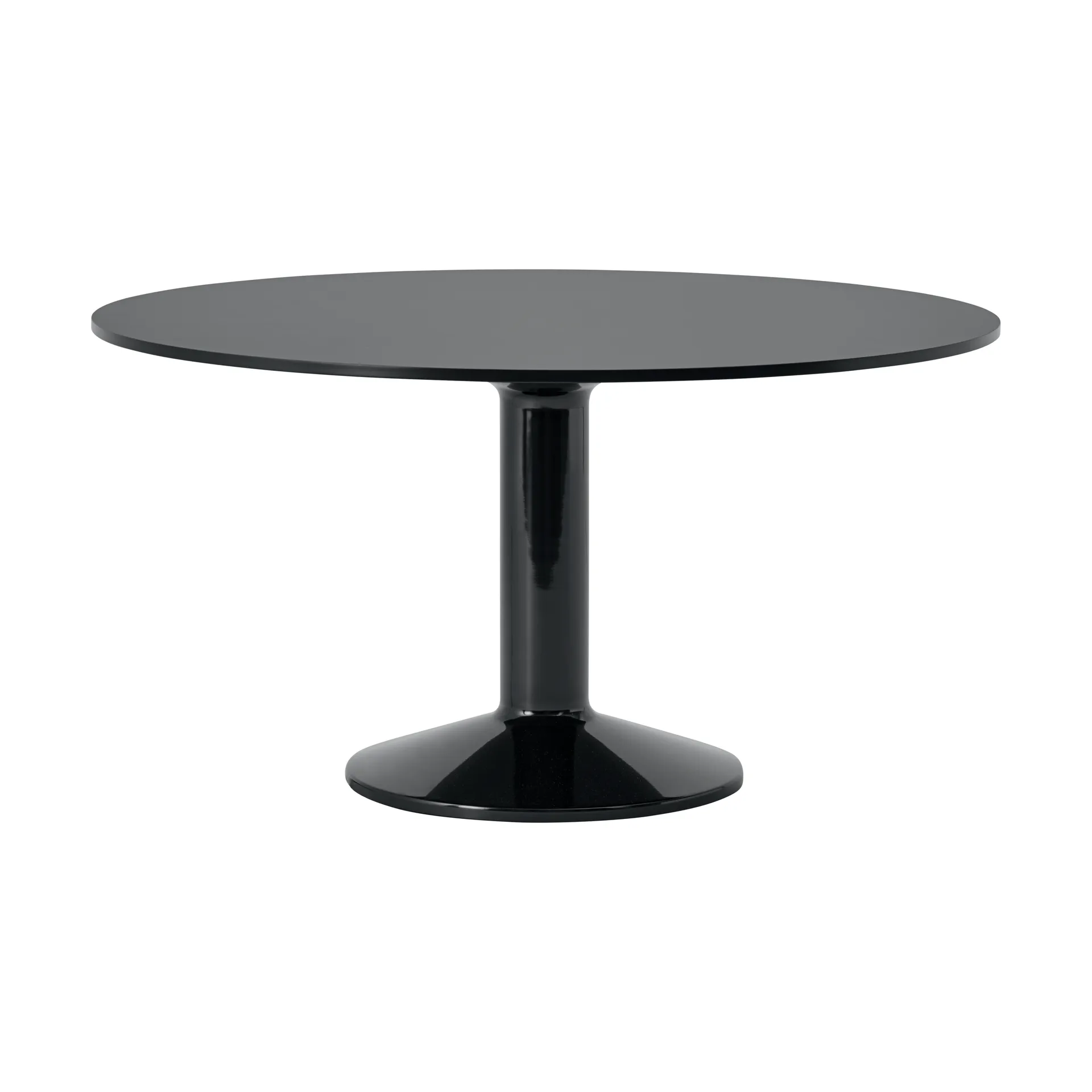 Midst pedestal table, Black linoleum-black, Ø140 cm Muuto