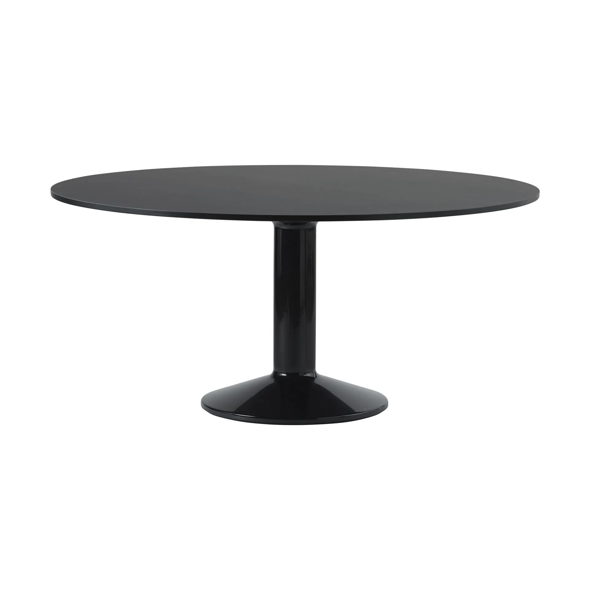 Midst pedestal table, Black linoleum-black, Ø160 cm Muuto